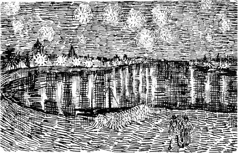 Drawing Starry Night over the Rohne by Van Gogh