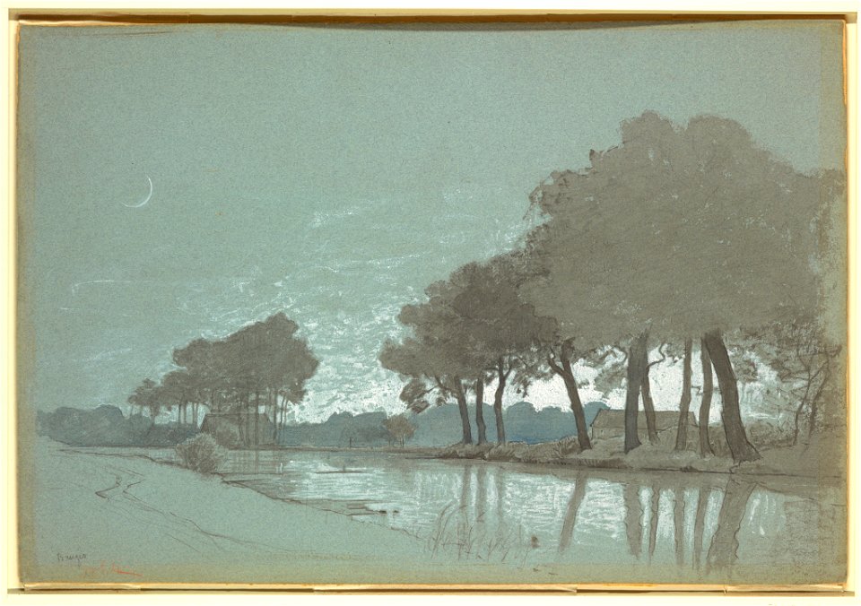 Drawing, Canal Scene Near Bruges, Belgium, 1875–80 (CH 18423015)