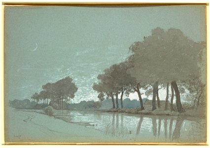Drawing, Canal Scene Near Bruges, Belgium, 1875–80 (CH 18423015)