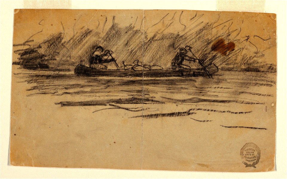 Drawing, Canoe with Two Men, probably 1897 (CH 18175115)