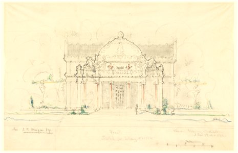 Drawing, Front Elevation, J. Pierpont Morgan Library, New York, 1900 (CH 18570329)