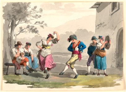 Drawing, Saltarello Romano, Dancing Peasants In The Neighborhood of Rome, 1807–08 (CH 18329615)