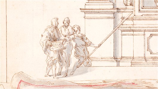 Drawing, Design for an Altar- Elevation, with Trompe l'Oeil Plan Below, 1750–75 (CH 18109621-3)
