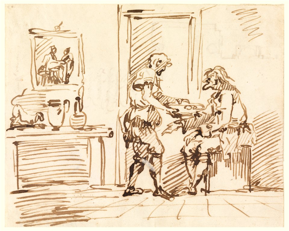 Drawing, A genre scene, 1725–50 (CH 18112895)