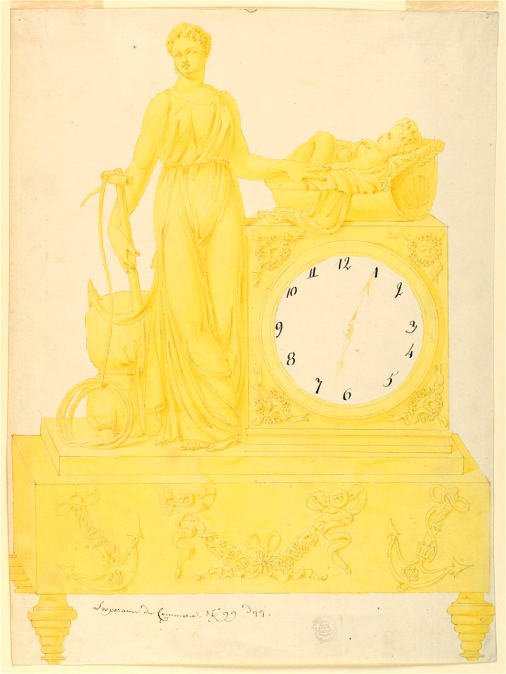 Drawing, Design for Clock, 1800–1825 (CH 18328823)