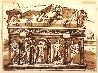 Drawing, A Roman sarcophagus in the Vatican Museum, ca. 1820 (CH 18116727)
