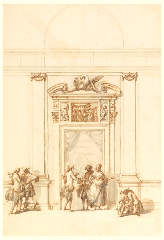 Drawing, Design for the North Portal, Grand Gallery, Villa Albani, Rome, Italy, 1755–56 (CH 18114345)