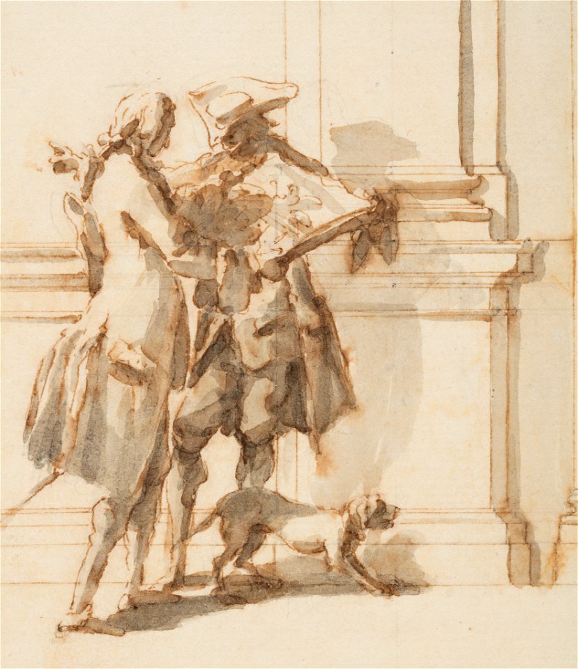 Drawing, Design for the North Portal, Grand Gallery, Villa Albani, Rome, Italy, 1755–56 (CH 18114345-5)
