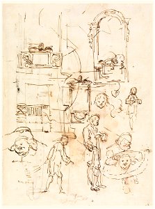 Drawing, Architectural and Figural Sketches, ca. 1760 (CH 18108501)