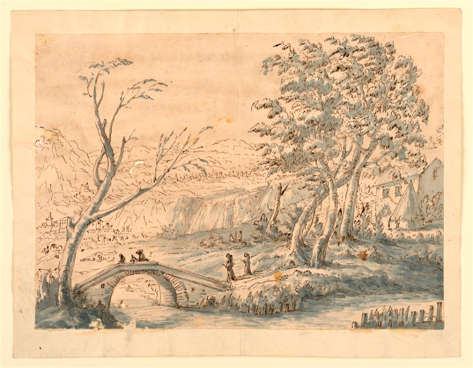 Drawing, Landscape with Bridge, 1770–1786 (CH 18121717-2)