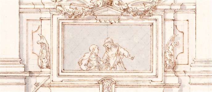 Drawing, Design for an Altar- Elevation, with Trompe l'Oeil Plan Below, 1750–75 (CH 18109621-4)