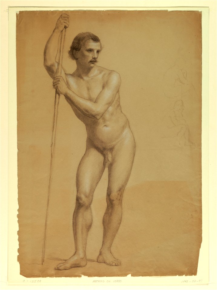 Drawing, Male Nude Standing, Two S, 1866 (CH 18566585)