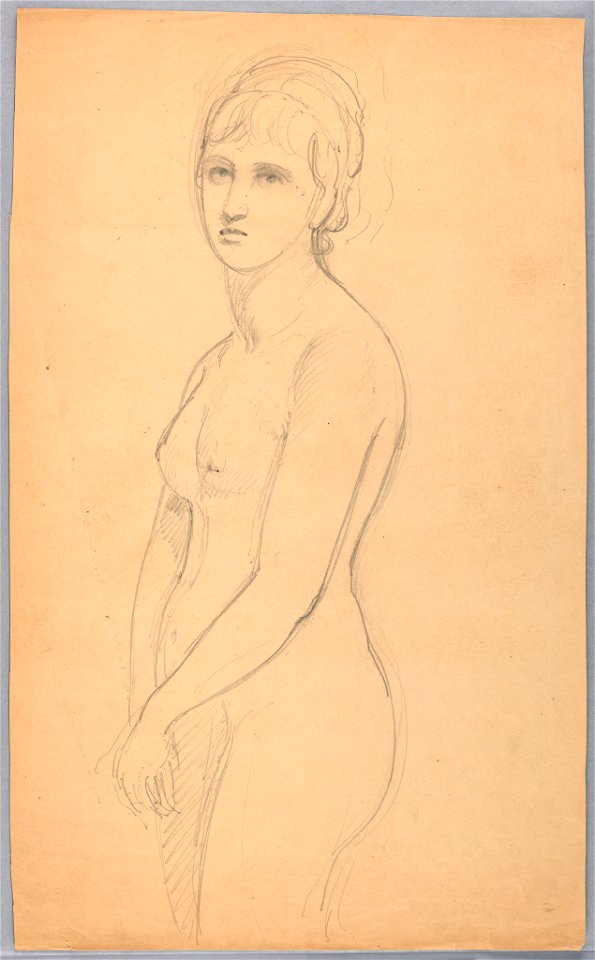 Drawing, Female Nude Standing, 1860–70 (CH 18566923)