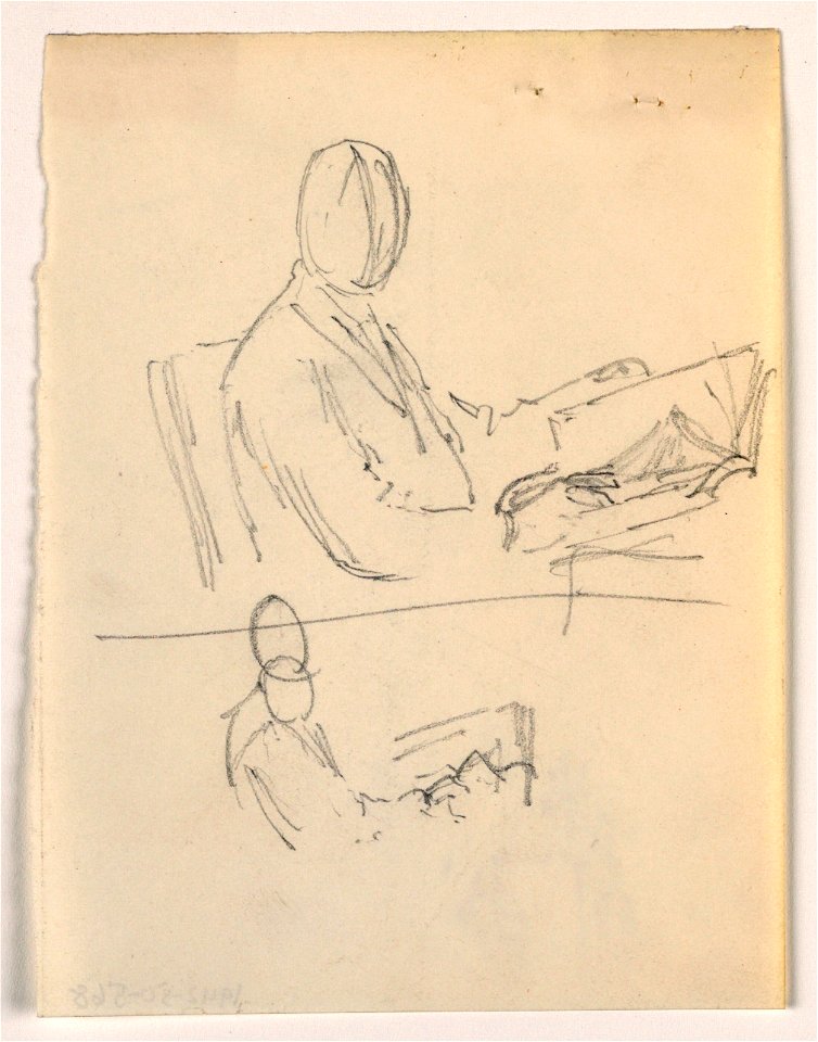 Drawing, Man seated with a book, 1879–86 (CH 18566805)