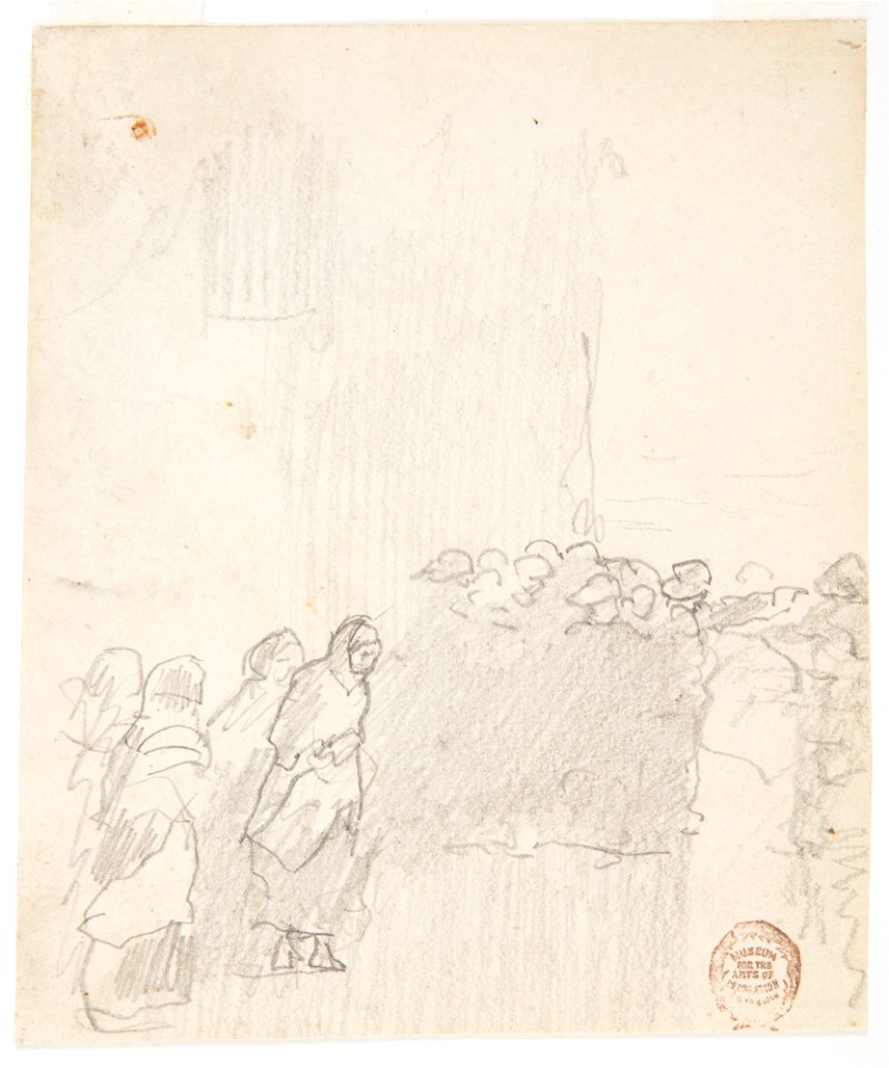 Drawing, Men and Women Looking Out to Sea, Cullercoats, England, 1881 (CH 18174631)