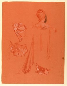 Drawing, Figure and drapery studies, ca. 1885 (CH 18404381)