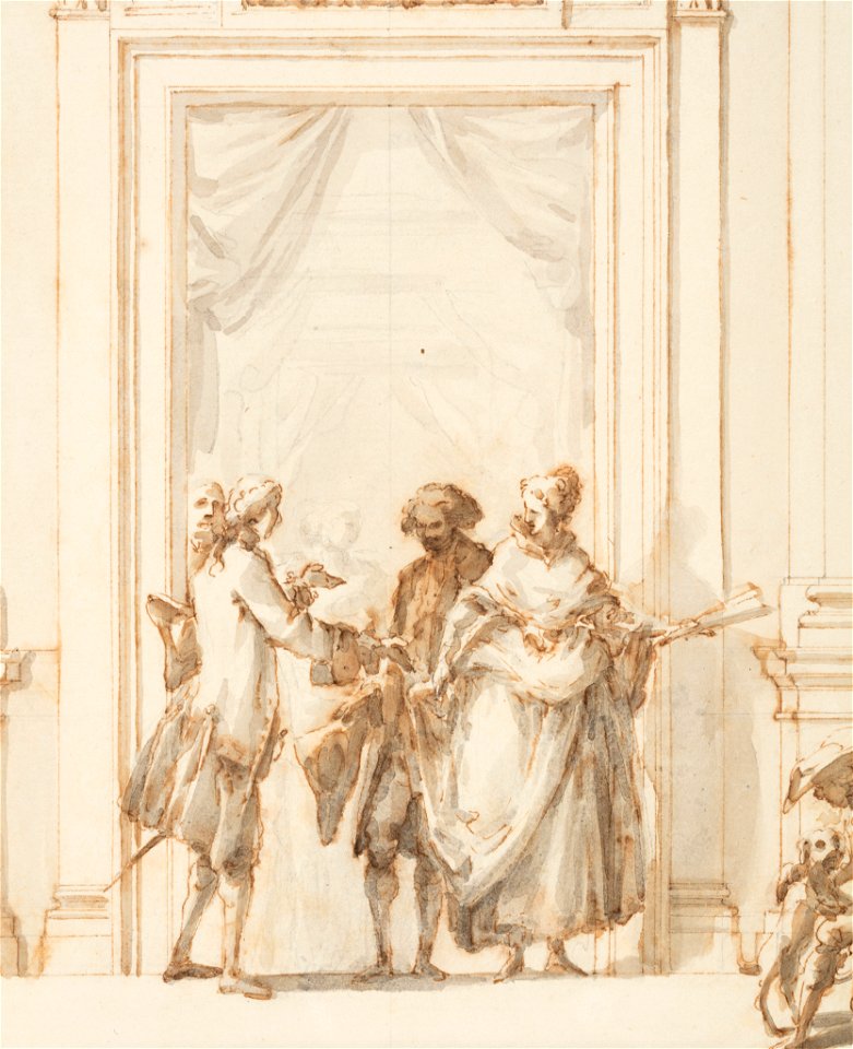 Drawing, Design for the North Portal, Grand Gallery, Villa Albani, Rome, Italy, 1755–56 (CH 18114345-6)