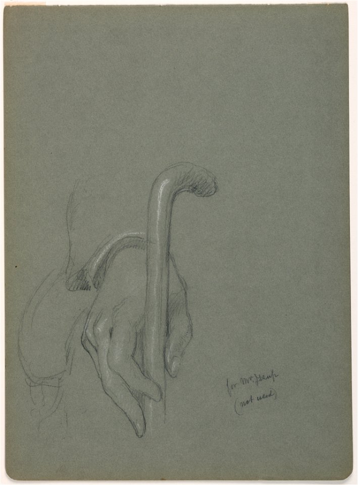 Drawing, Morris K. Jesup, right hand with cane; Verso- Cornelius Vanderbilt, Jr. , two left hand studies, 1895 (CH 18566859)