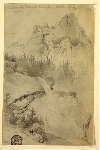 Drawing, Nesmith Fall, Lake Wellington, Colorado, June 18, 1892 (CH 18189827). Free illustration for personal and commercial use.