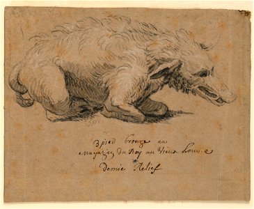 Drawing, Fountain Design with Boar, ca. 1670 (CH 18172691)