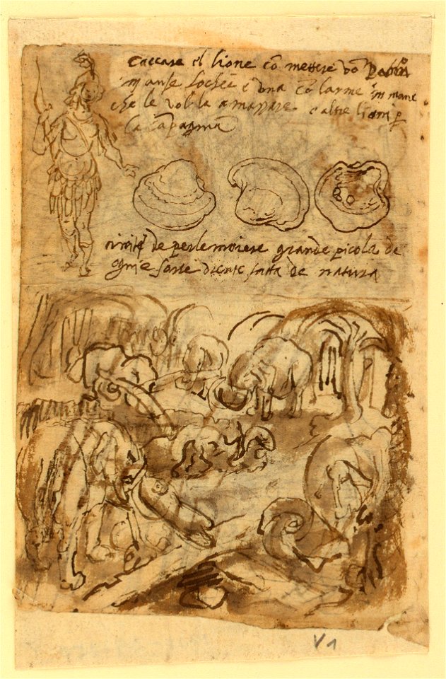 Drawing, Elephants At Work, 1587 (CH 18109685-2)