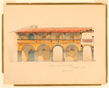Drawing, Fragment de la Loggia dans la cour de l'Hopital, Pisa, October 4, 1890 (CH 18570049-2)