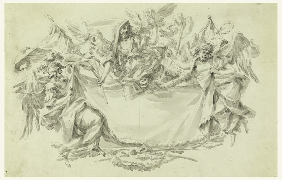Drawing, Design for a cloth as place of an inscription, 1750–86 (CH 18116427)