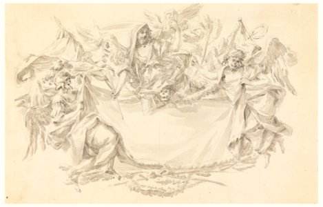 Drawing, Design for a cloth as place of an inscription, 1750–86 (CH 18116427)