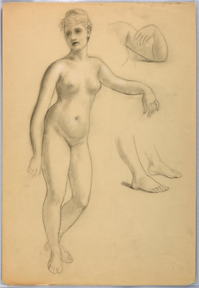 Drawing, Female Nude Standing, Sep, 1860–70 (CH 18566901)