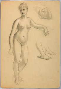 Drawing, Female Nude Standing, Sep, 1860–70 (CH 18566901)