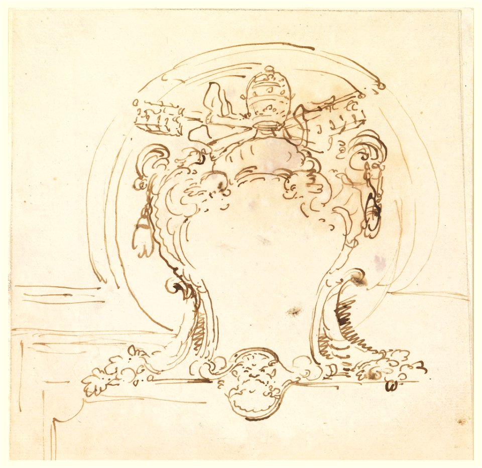 Drawing, Papal Escutcheon, 1740–58 (CH 18127813)