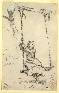 Drawing, Girl on a Swing, 1879 (CH 18175261)