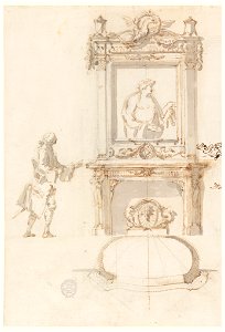 Drawing, Design for a Fireplace, Antinous Room, in the Villa Albani, Rome, Italy, 1755–57 (CH 18109289)