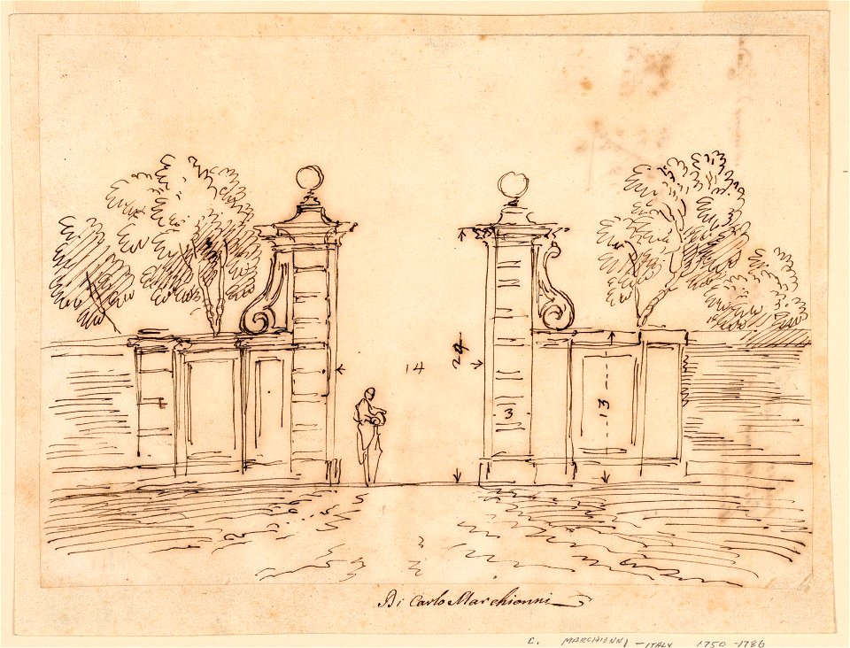 Drawing, Design for a Gate of a Villa, 1750–55 (CH 18127361-2)