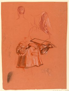 Drawing, figure and drapery studies, ca. 1885 (CH 18404383)