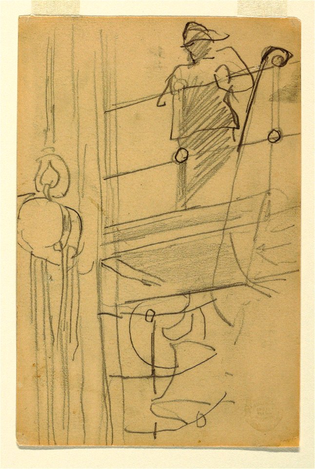 Drawing, Figure in Oilskins at a Ship's Railing, probably 1895 (CH 18174673)