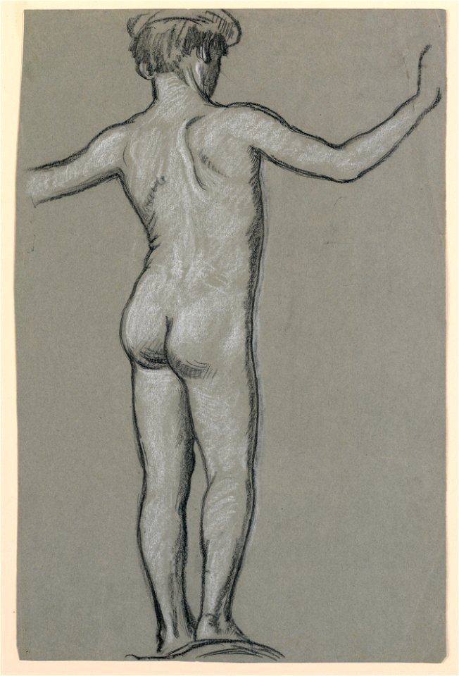Drawing, figure study for a fountain design, ca. 1890 (CH 18404467)