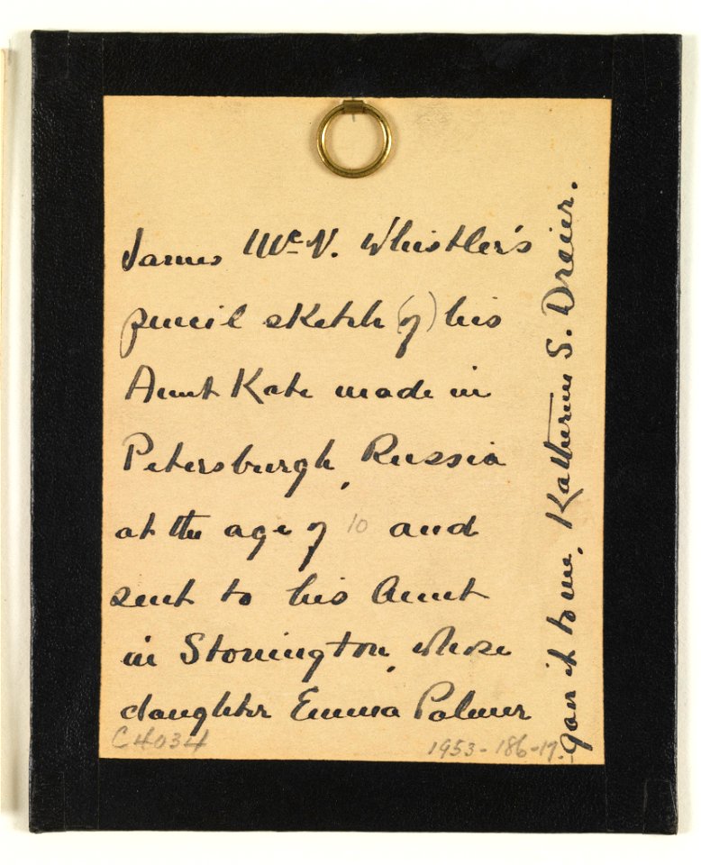 Drawing, Portrait of Aunt Alicia McNeill (Aunt Kate), 1844 (CH 18397263-4)