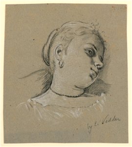 Drawing, Head of an Italian girl, ca. 1885 (CH 18404367)