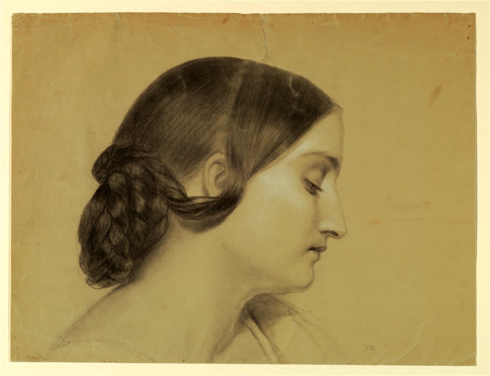 Drawing, Profile of a Woman with a Braided Knot, ca. 1845 (CH 18565737)