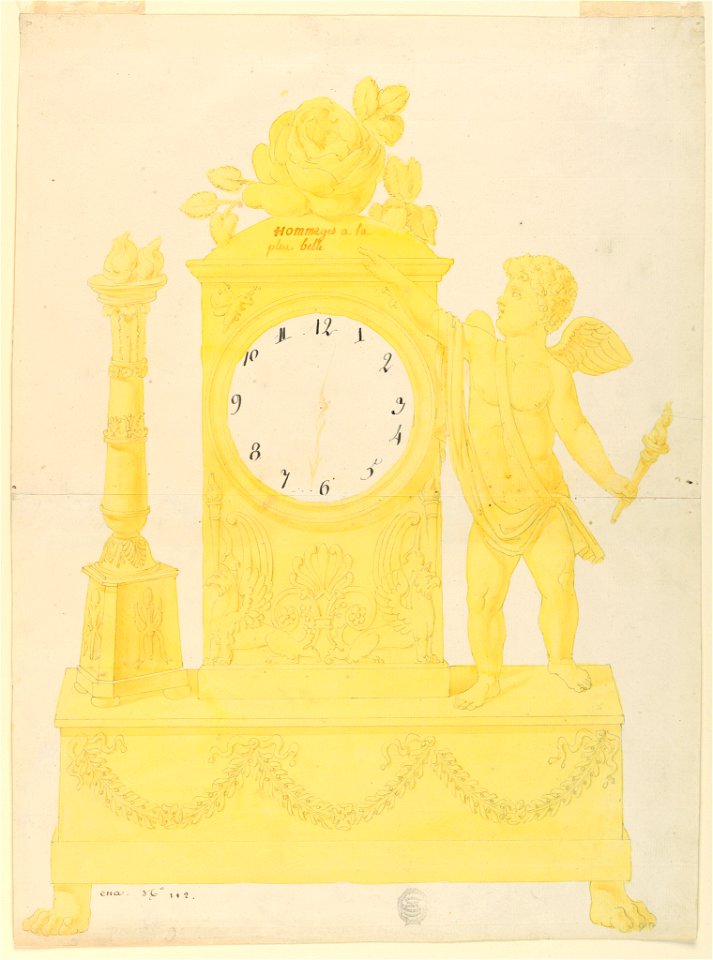 Drawing, Design for Clock, 1800–1825 (CH 18328817)