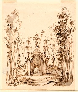 Drawing, Fountain in a Park, 1800–1825 (CH 18125377)