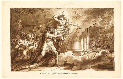 Drawing, Iris Encourages Priam to Beg the Body of Hector from Achilles, 1810–20 (CH 18127219)