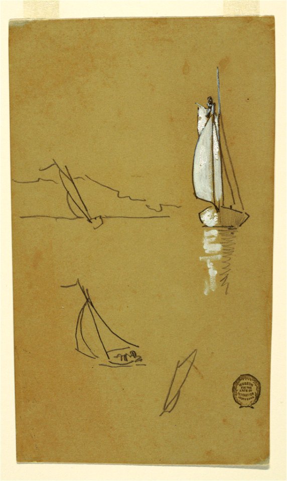 Drawing, Four Sketches of Sloops, 1880 (CH 18173669)