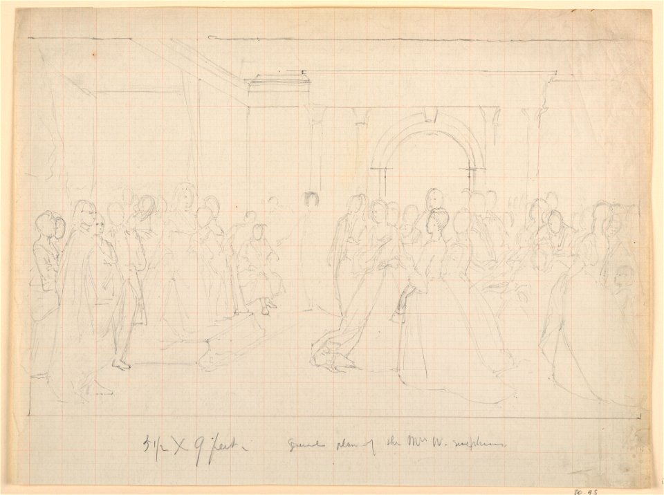 Drawing, General Plan for Martha Washington Reception, 1860 (CH 18565927)