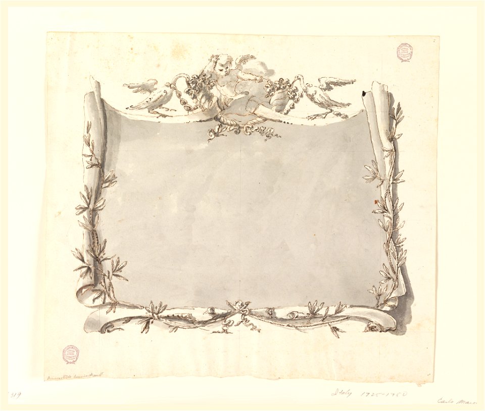 Drawing, Design for decoration of a title page, 1725–50 (CH 18114641)