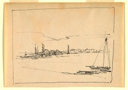 Drawing, Landscape with Sailboat, 1900–05 (CH 18439645-2)