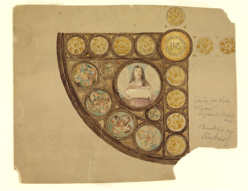 Drawing, Design for Rose Window, St. John the Baptist, Brooklyn, NY, 1905 (CH 18439633)