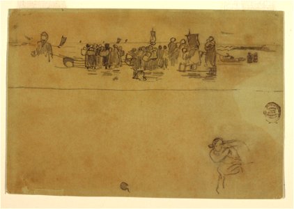 Drawing, Groups of Women at Beach, Cullercoats, England, 1881–82 (CH 18174925)