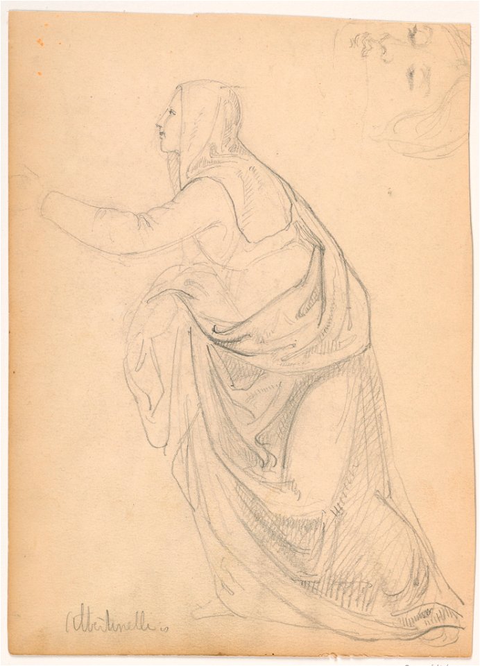 Drawing, Robed Woman Reaching Out, after Mariotto Albetinelli, 1844 (CH 18567047)